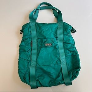 Apana teal shoulder crossbody large gym yoga bag with lots of pockets